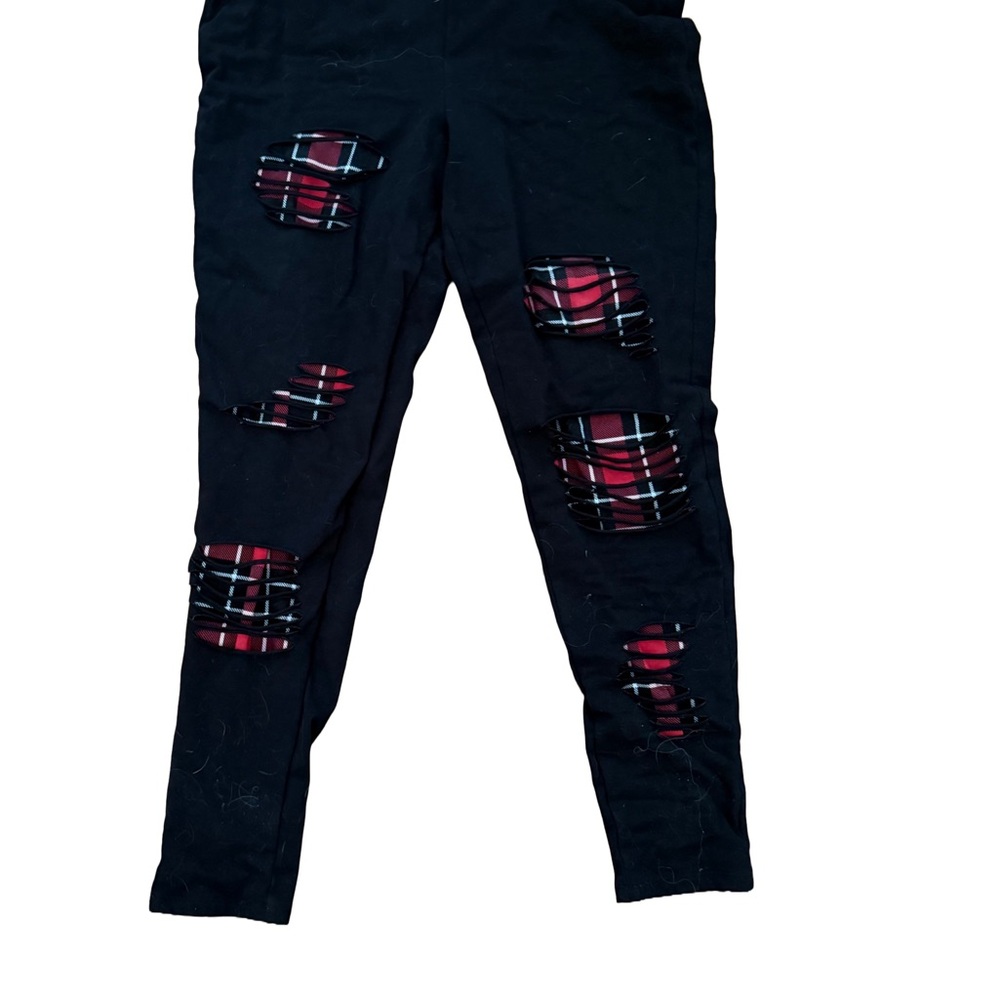 Plaid Patch Women’s Pants - Black